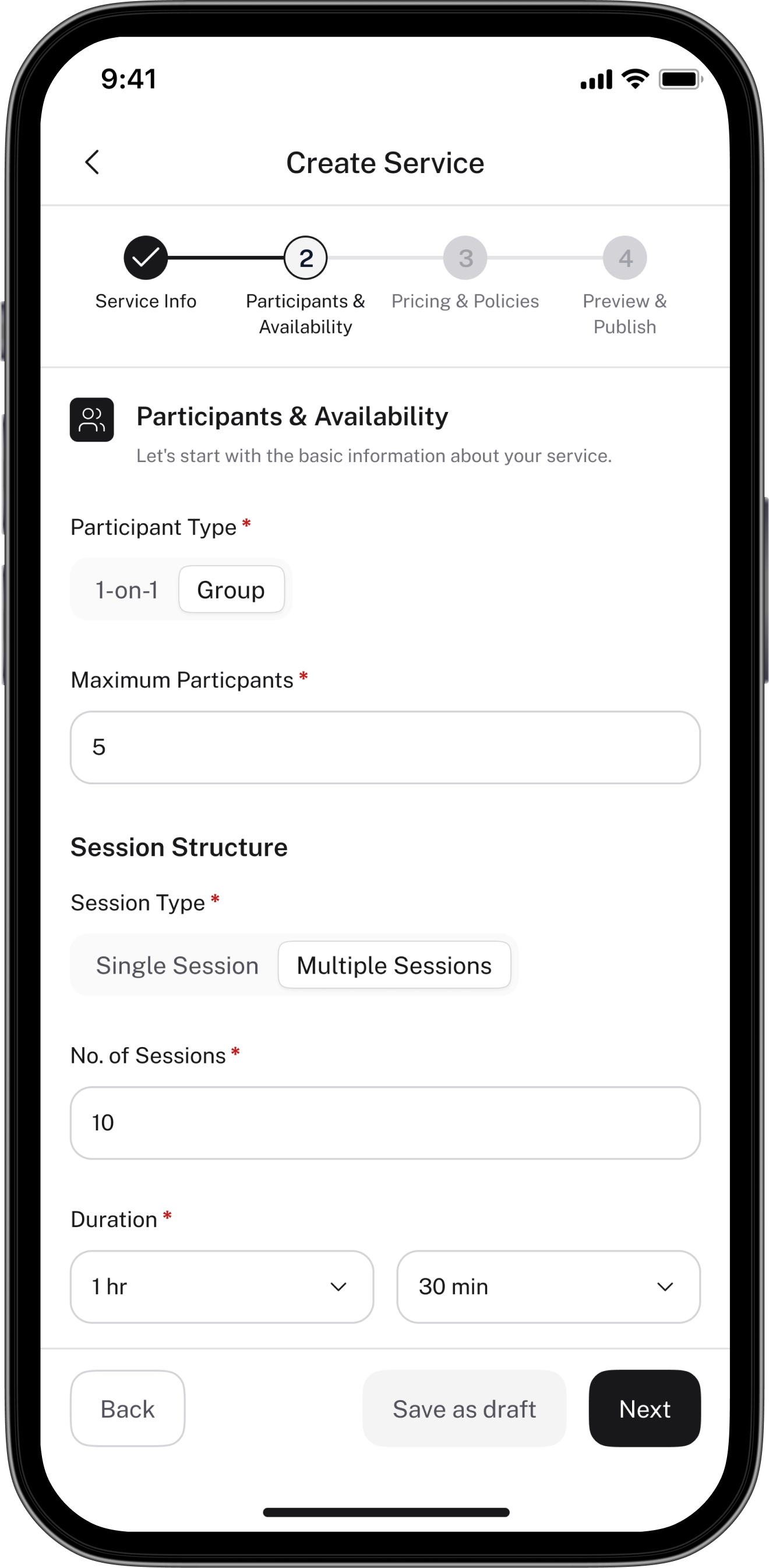 Service Creation Step 2